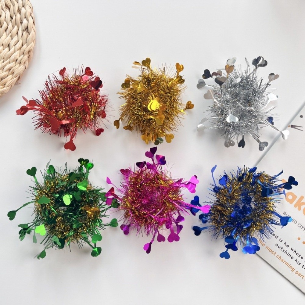 Cheerleading Pom Pom - สายรัดข้อมือตกแต่งหลากสี 10 ชิ้น สายรัดข้อมือฟอยล์เมทัลลิก สายรัดข้อมือกลิตเตอร์แบบยืดหยุ่น สายรัดข้อมือประกายวิบวับ