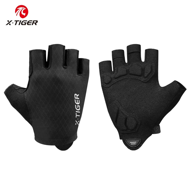 X Sports Equipment - X-TIGER ถุงมือขี่จักรยานครึ่งนิ้วกันกระแทกทนต่อการสึกหรอระบายอากาศ MTB จักรยานถนนถุงมือผู้ชายผู้หญิงกีฬาอุปกรณ์จักรยาน