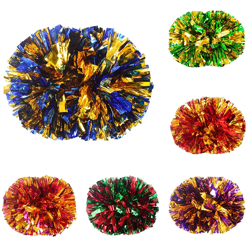 Cheerleading Pom Pom - ทองเชียร์ลีดเดอร์ Pom Poms พร้อม Handle Cheer