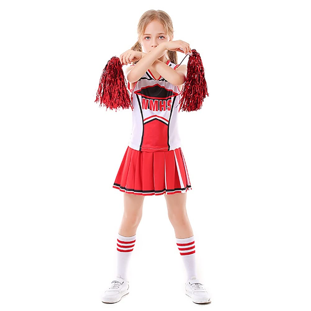 Cheerleading Pom Pom - ชุดเชียร์ลีดเดอร์สำหรับเด็กผู้หญิงชุดเชียร์พร้อมปอมปอมเด็กชุดเชียร์ลีดเดอร์สำหรับชุดฮาโลวีน
