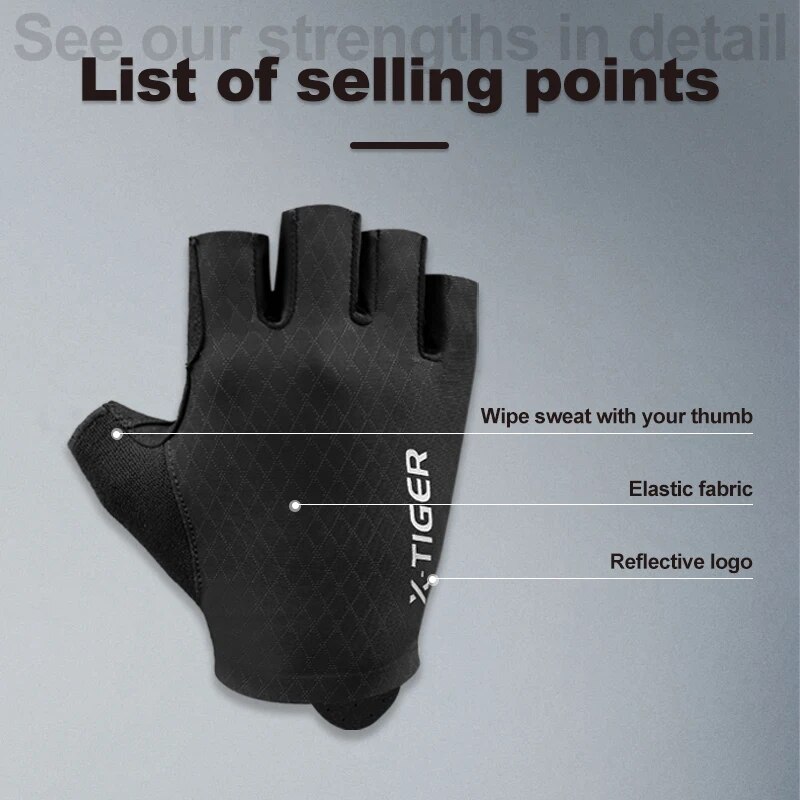 X-TIGER ถุงมือขี่จักรยานครึ่งน - X Sports Equipment บทวิจารณ์และราคา